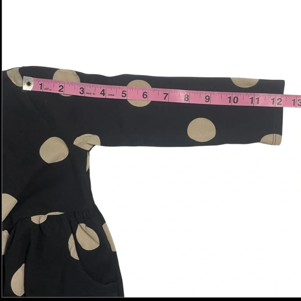 Wonder Nation Black and Cream Polka Dot Dress